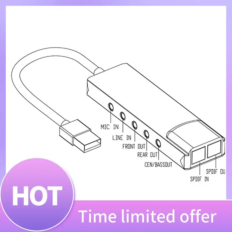 ABFN-USB External Audio Converter External Audio Card 5.1 Channel Headphone Adapter Sound Card SPDIF For PC Computer