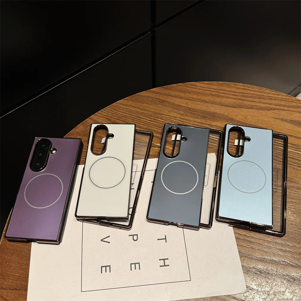 

Матовый матовый магнитный чехол AG для телефона Magsafe с защитой экрана для Samsung Galaxy Z Fold 7, 6, 5, 4, 3, 5G, противоударный чехол