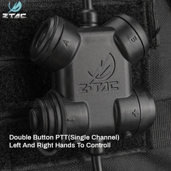 Baofeng-auriculares tácticos para caza y tiro, audífonos tácticos duales PTT individuales, tipo Softai 7, Airsoft militar, accesorios para Z-TAC