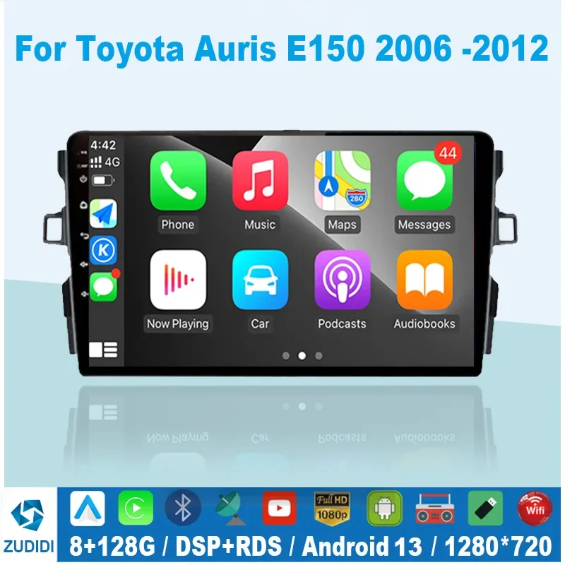 

Android 13 AI Voice 2 din Android Auto Radio For Toyota Auris E150 2006 -2012 Carplay Car Multimedia GPS 2din autoradio