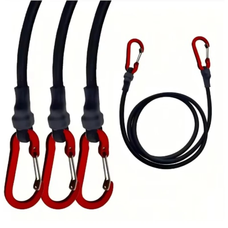 1pcs Outdoor Elastic Bungee Cords with Red Hooks Stretch Lightweight for Bikes Car Luggage Roof Rack Tying Ropes