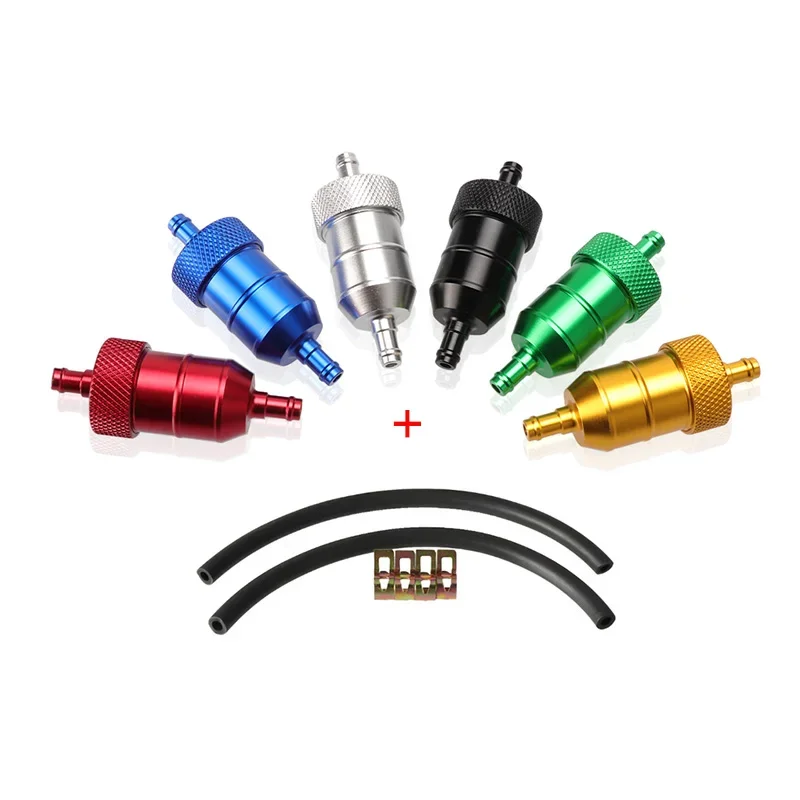 

8mm CNC Alloy Petrol Filter + 40cm Oil Pipe Hose Clamp Universal Parts for Motorcycle Scooter Pit Dirt Bike ATV Quad Kart