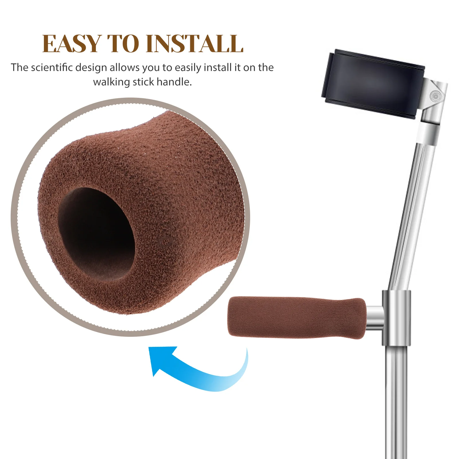 Walking Aid Handle Cover Wraps for Crutch Cane Grips Elderly Chair Nonslip Anti-skid Stick