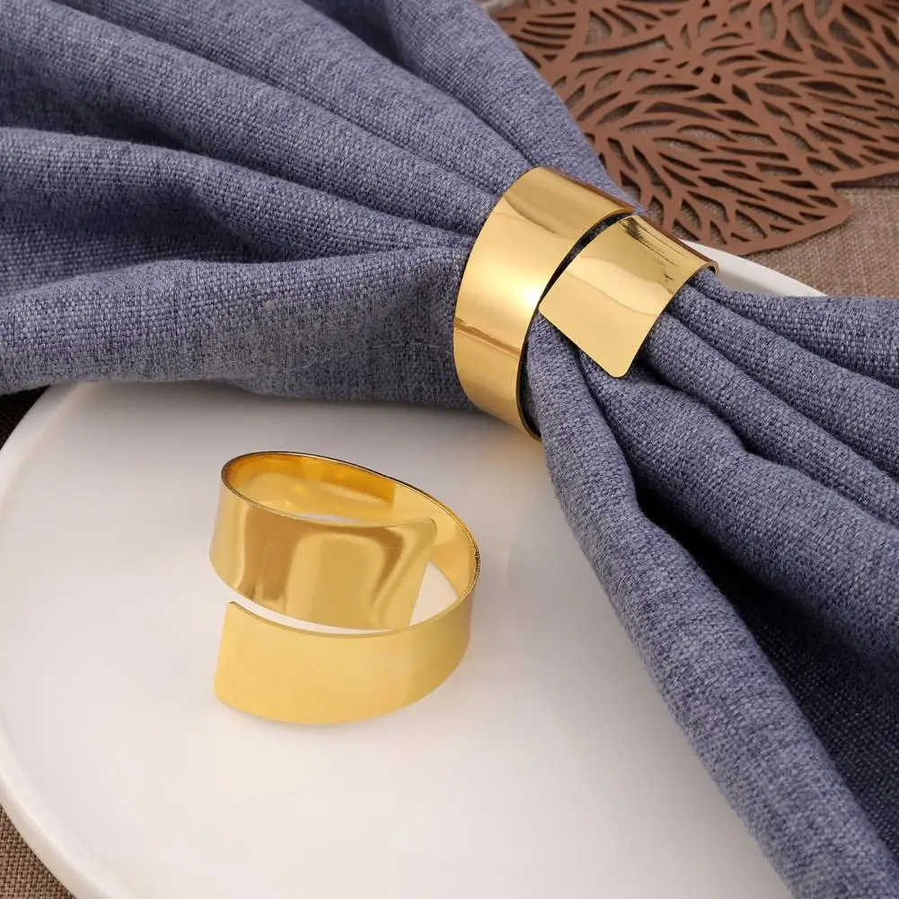 Burr-free Napkin Ring Smooth Napkin Ring Elegant Irregular Shape Napkin Rings for Parties Corrosion Resistant Decorative Holders