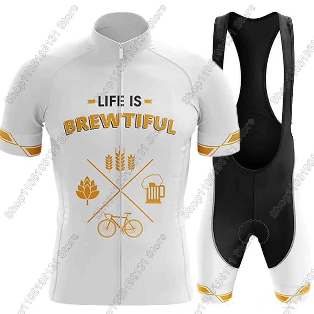 

Life Is Brewtiful 2026 Cycling Jersey Set Mens Summer Bicycle Clothing kits Road Bike Shirts Suit Bicycle Bib Shorts MTB Maillot