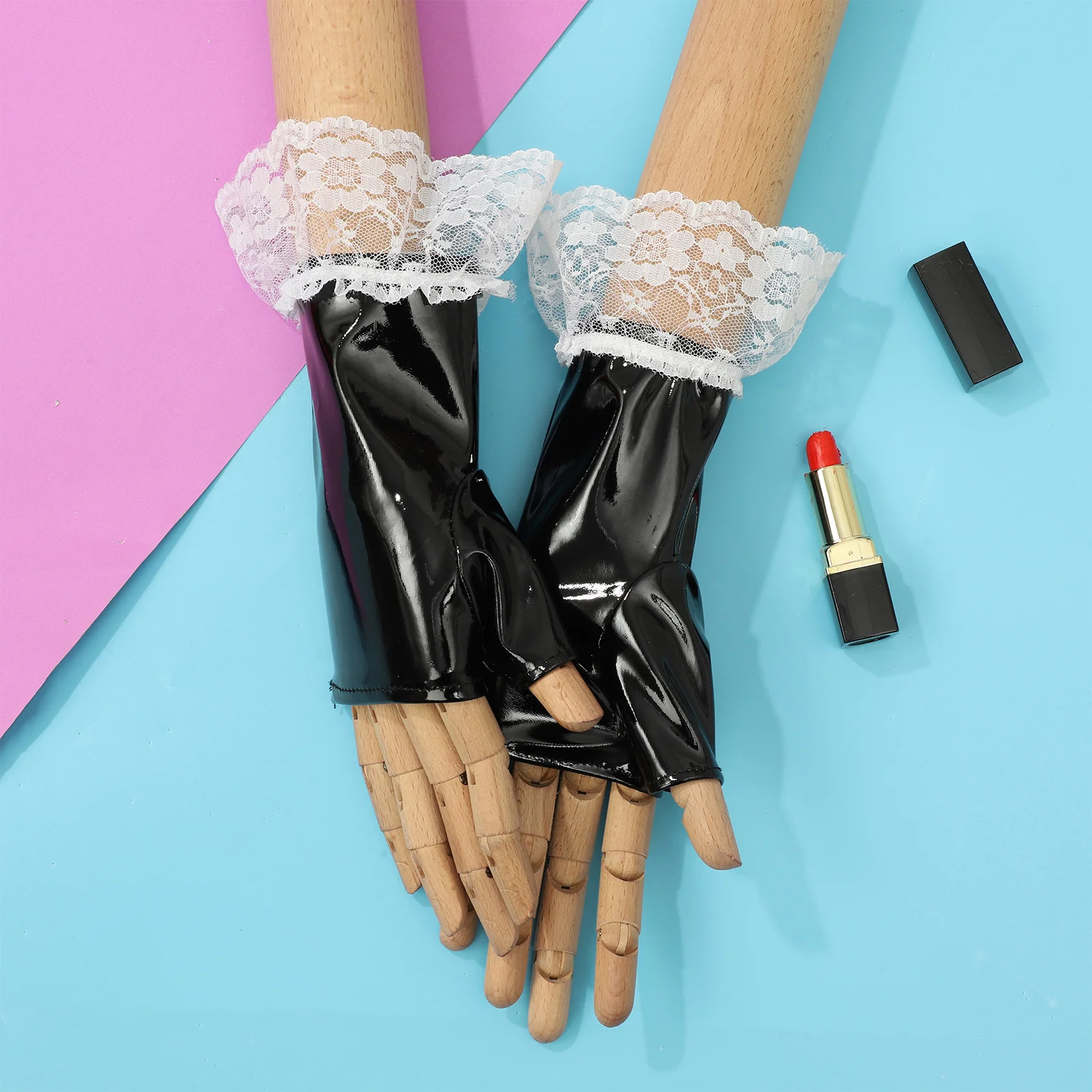 Sexy Women Wetlook Patent Faux Leather Tight Long Gloves Latex Party Opera Club Costumes Accessory Nightclub Elbow Female Gloves