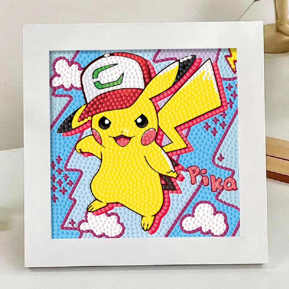 15x15 Diamond Painting Pikachu Semi-Finished Product Unframed Children's Version for Kids Art Craft Project DIY