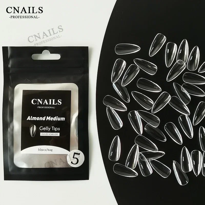 CNails Short Fake Nail 500 Pcs Extension Full Gel Tips for Nails Sculpted Clear False Nails Fake Tips Gel-x Nail Art Accessories