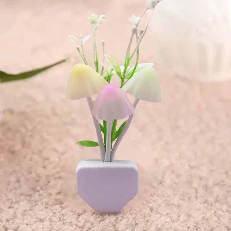 LED Mushroom Light EU/US Plug induzione Dream Color Light Sensor Super Power Saving 0.1W Light Sensing Control specifiche