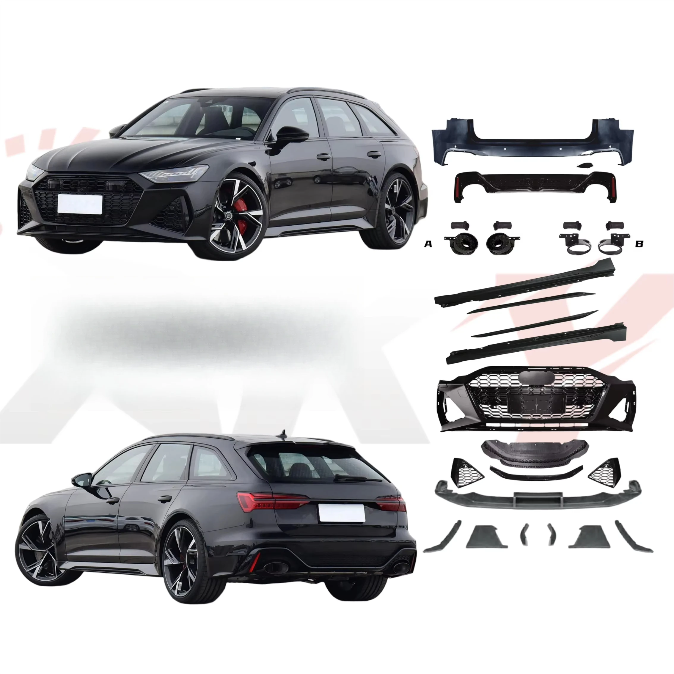 

Bodykit лучшего качества для A6 Avant C8 2019+ Обновление до A6 RS6 Стиль Решетка бампера Боковая юбка Легкое вставление 1:1 Подходит