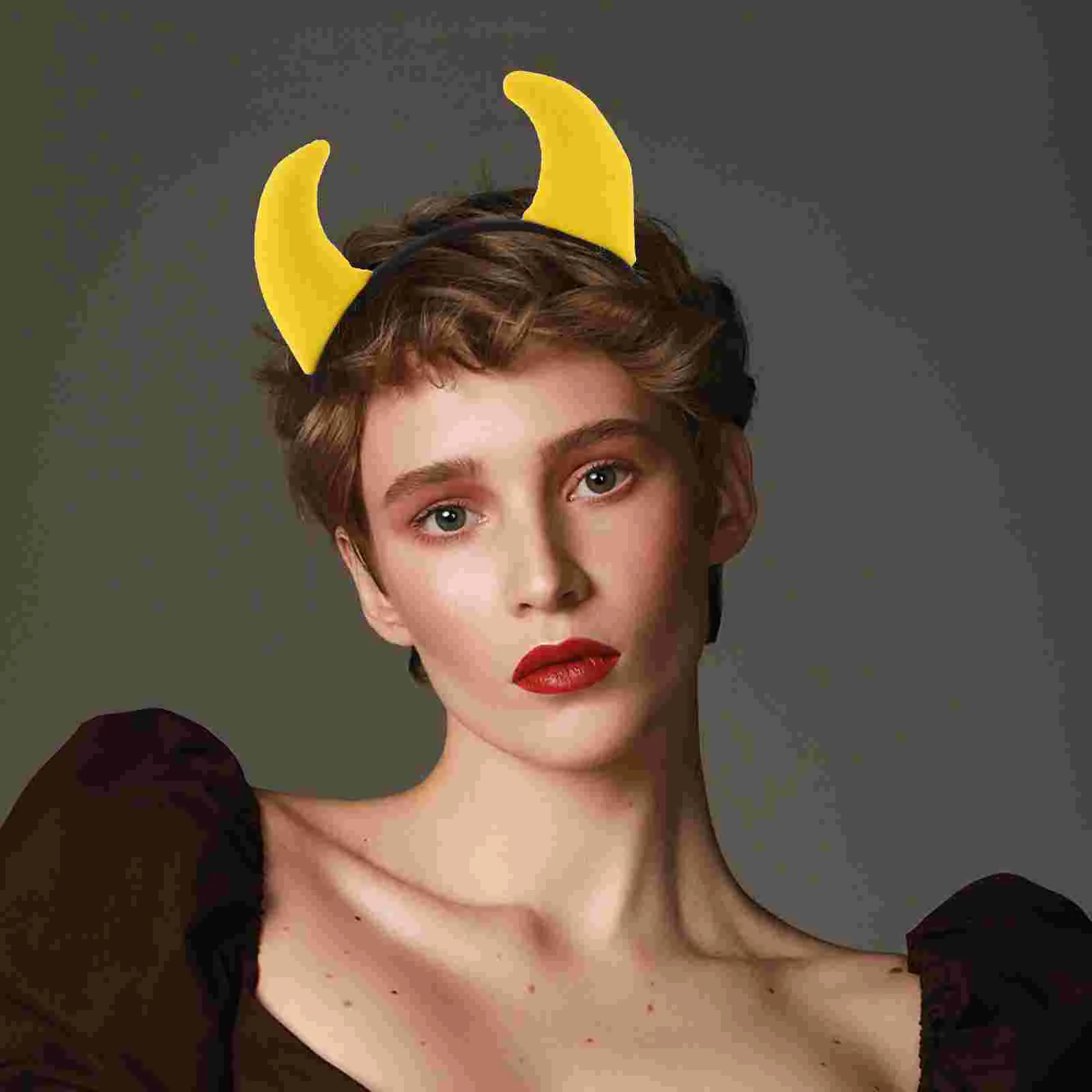 

Headbands Halloween Animal Headdress Horn Hair Clips Costume Cosplay Horns Ox Hairpin Miss