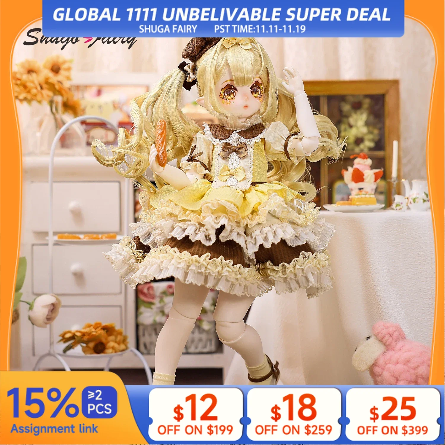 

Shugafairy оригинальный 1/4 BJD Makoto B Sweet Pudding тема ручная роспись десерт для макияжа и шарнирное тело полный набор художественная кукла из смолы