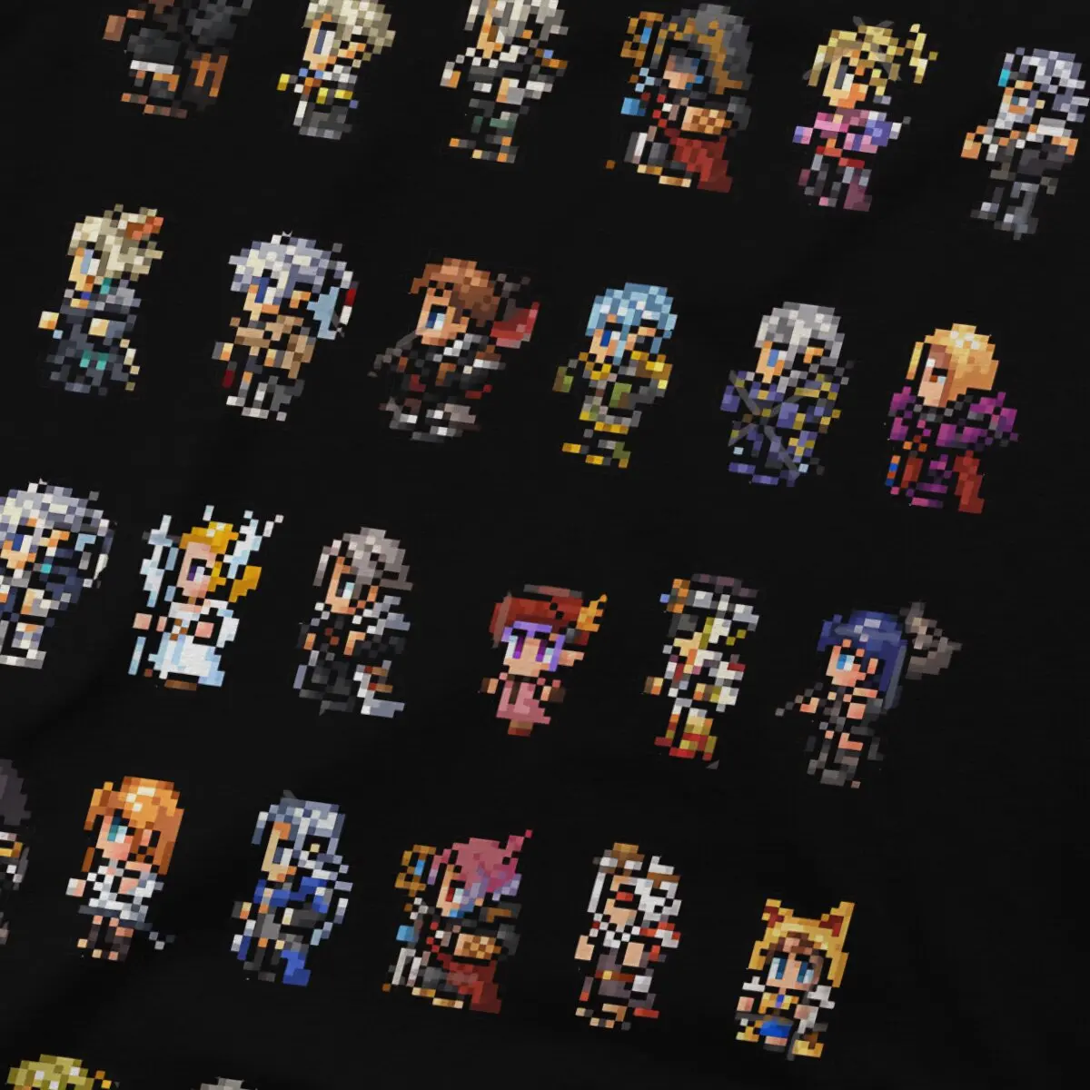 Sprites Pixel Sprite Essential Man\'s TShirt Final Fantasy Game Crewneck Tops Fabric T Shirt Funny Top Quality Birthday Gifts