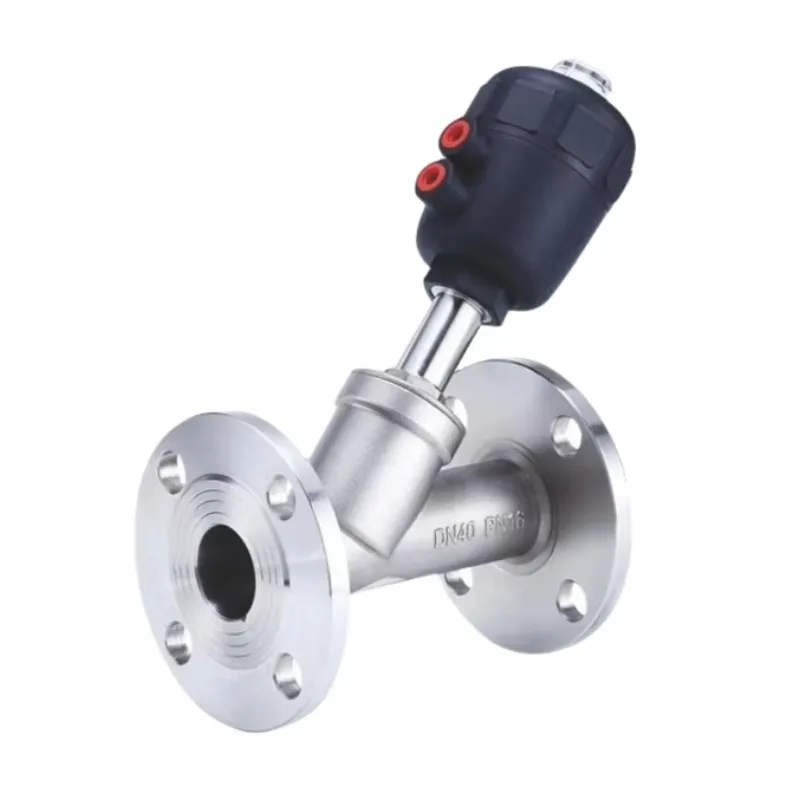 

SS304 Пневматический фланцевый угловой клапан DN15 ~ DN80 Высокотемпературный запорный клапан Y-типа Паровой пневматический регулирующий клапан