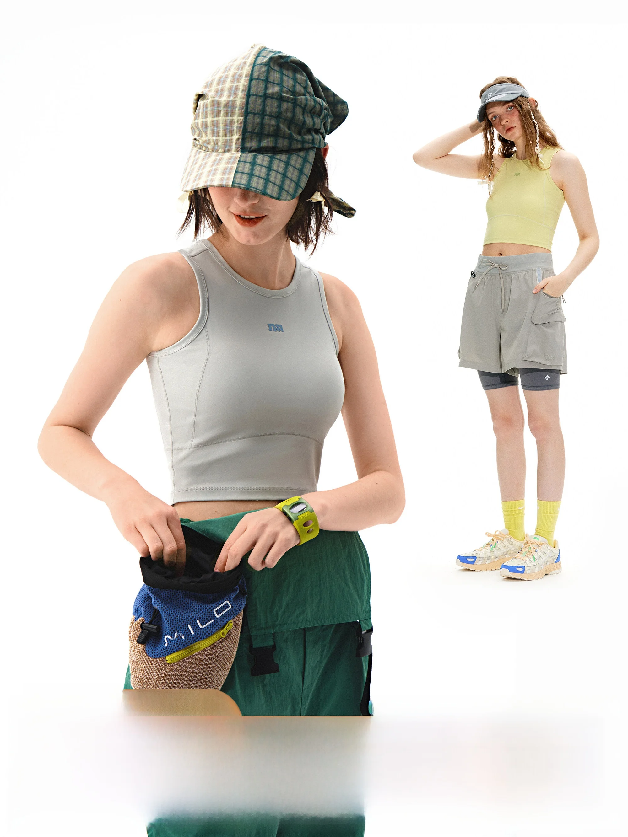 

Nome Women's Slim Fit Svel Yoga Sports Vest Inner Wear Logo Print Naked Feel Outdoor Four Sided Elastic Nylon Tank Top