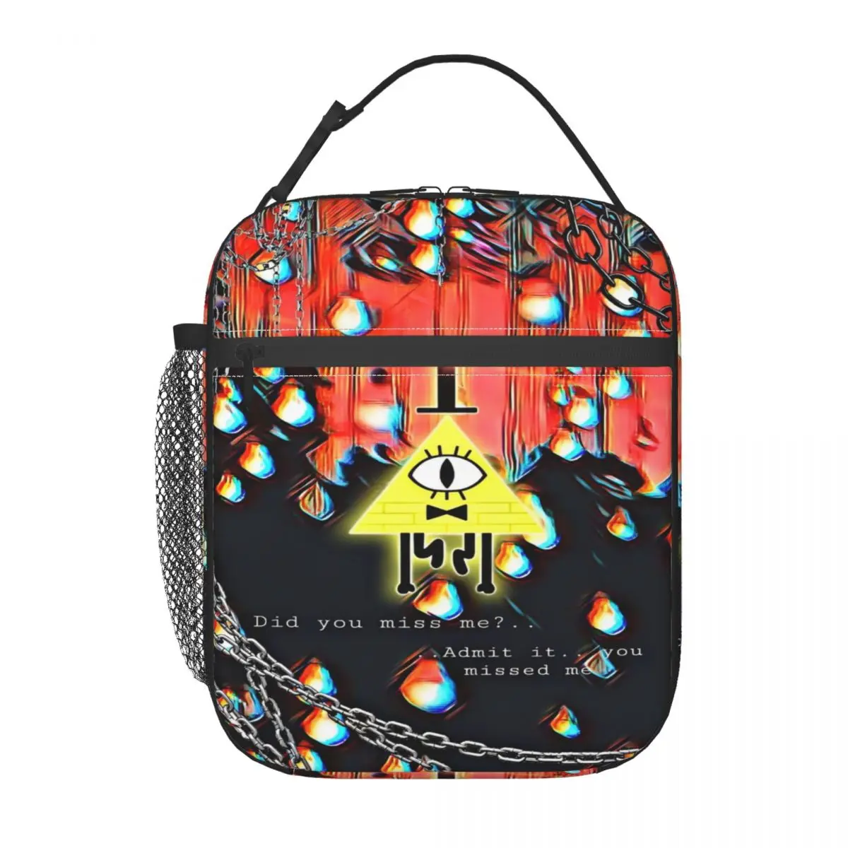 Gravity Falls Bill Cipher Thermal Insulated Lunch Bags for Work Portable Food Bag Container Cooler Thermal Lunch Boxes