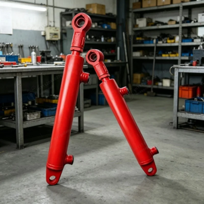 HSG40 Double Acting Hydraulic Cylinder 40mm Bore 2 Ton Dual Ear Bidirectional Oil Jack for Excavator Tractor Modification