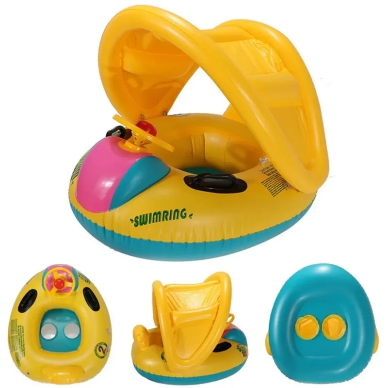 Summer Steering Wheel Sunshade Swim Ring Car Inflatable Baby Float Seat Boat Pool Tools Accessories for Kids Toys