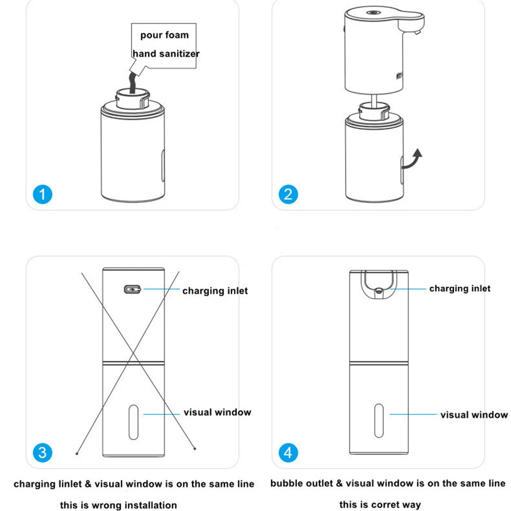 Imagem -06 - Dispensador de Sabão de Espuma Automática para Banheiro Máquina de Lavar a Mão Carregamento Usb Sensor Inteligente Distribuidor de Sabão Líquido Indução Automática