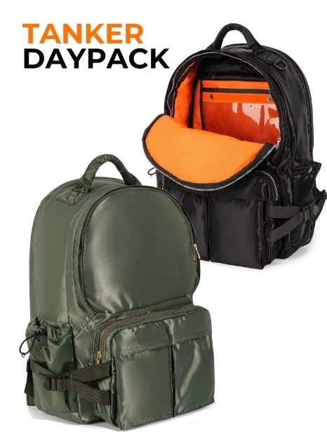 Large Capacity Nylon Casual TANKER Backpack for Travel And Hiking Student Bookbag Unisex Shoulder Bag with Computer Compartment