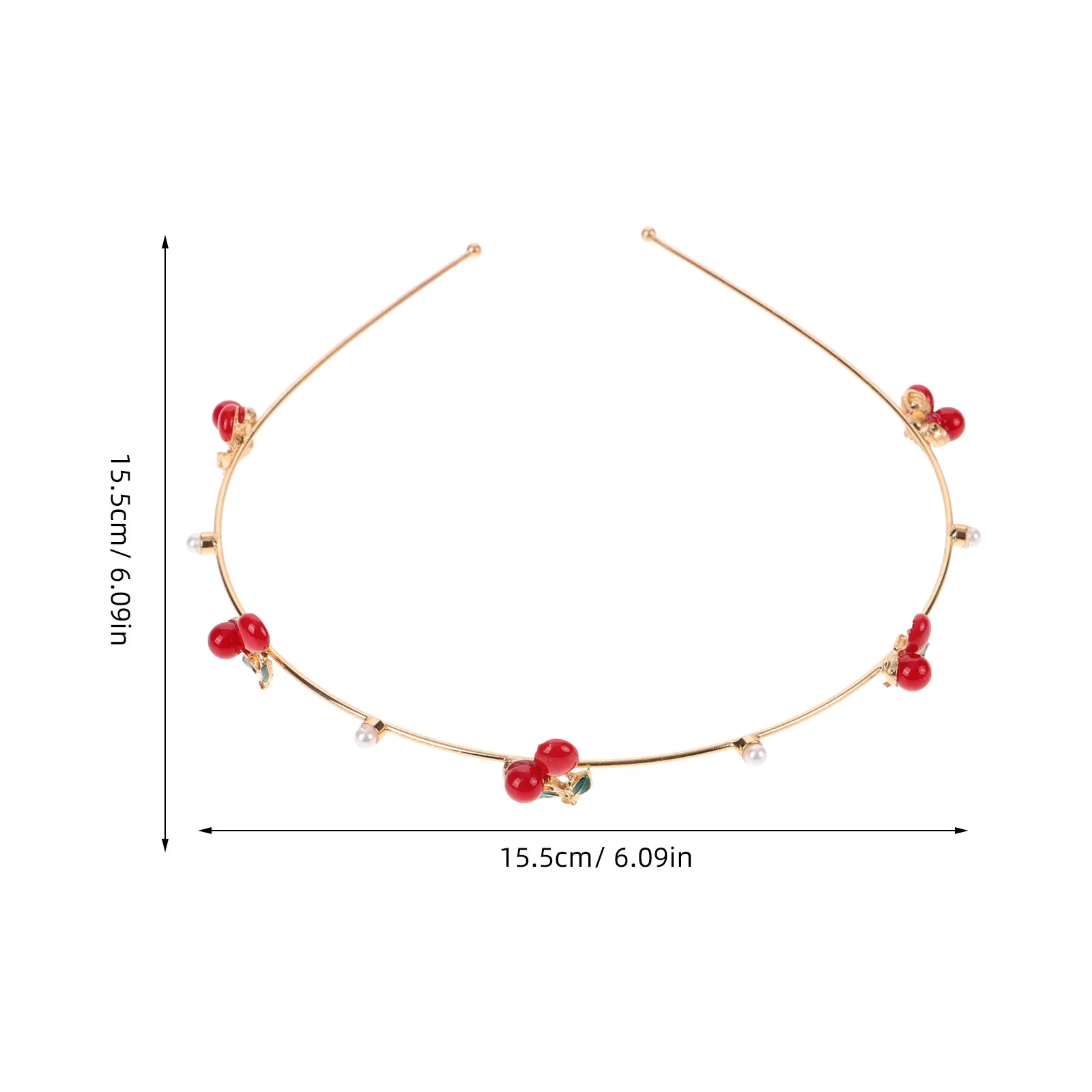 2 قطعة عصابات رأس معدنية الكرز الفراولة إكسسوارات الشعر أنيق دائم المؤنث أناقة هدية الكرز عقال #6
