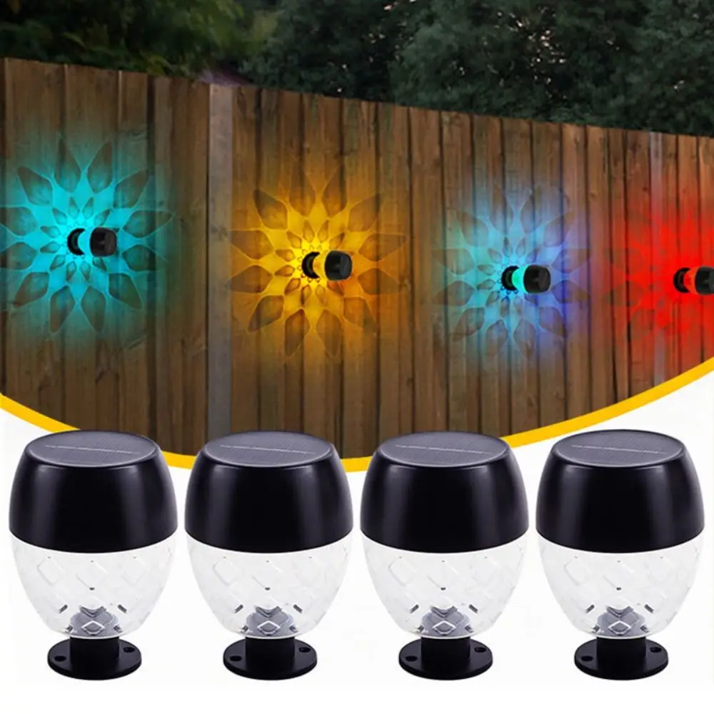 4Pcs Warm Light LED Solar Wall Light Energy Saving Cute Outdoor Sidewalk Light Waterproof Solar Garden Light Outdoor