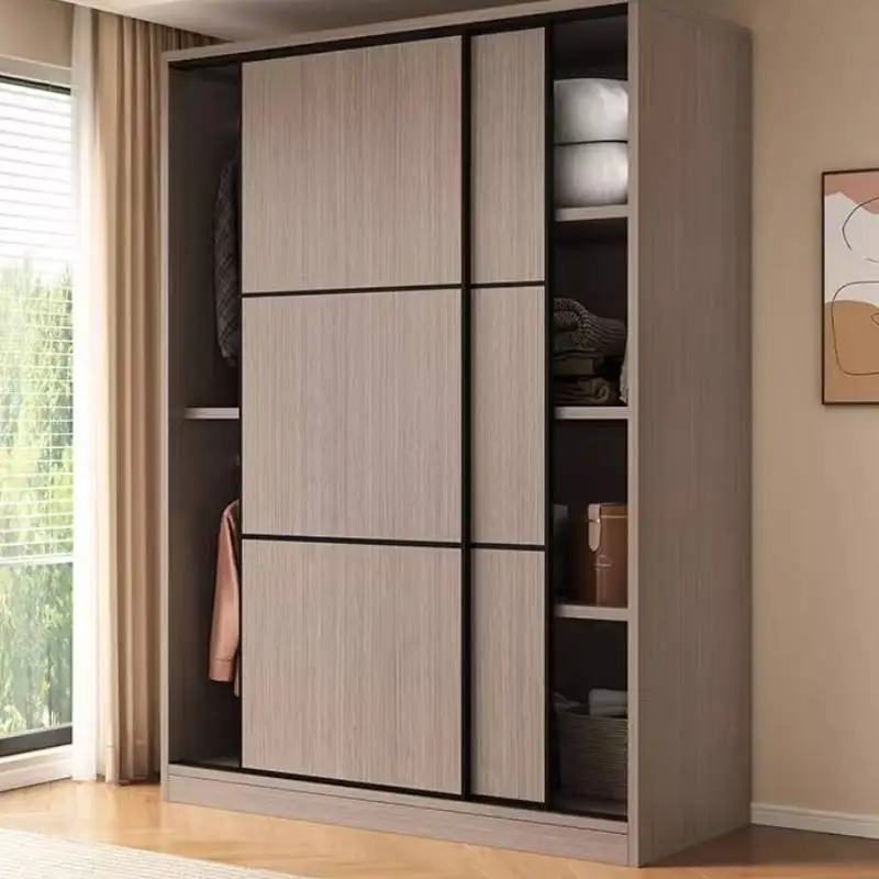 

European Brown Wardrobe Closet Customized Tall White Wooden Wardrobe Closet Adult Space Saving Armadio Guardaroba Furniture Home