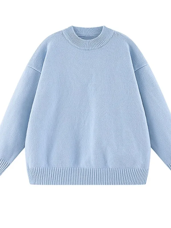 

Thiened Fce High Collar Men's Knitwear Winter Warm Inner Wear Casual Lazy Sle Pure Color American Sle Long Sve Sw...