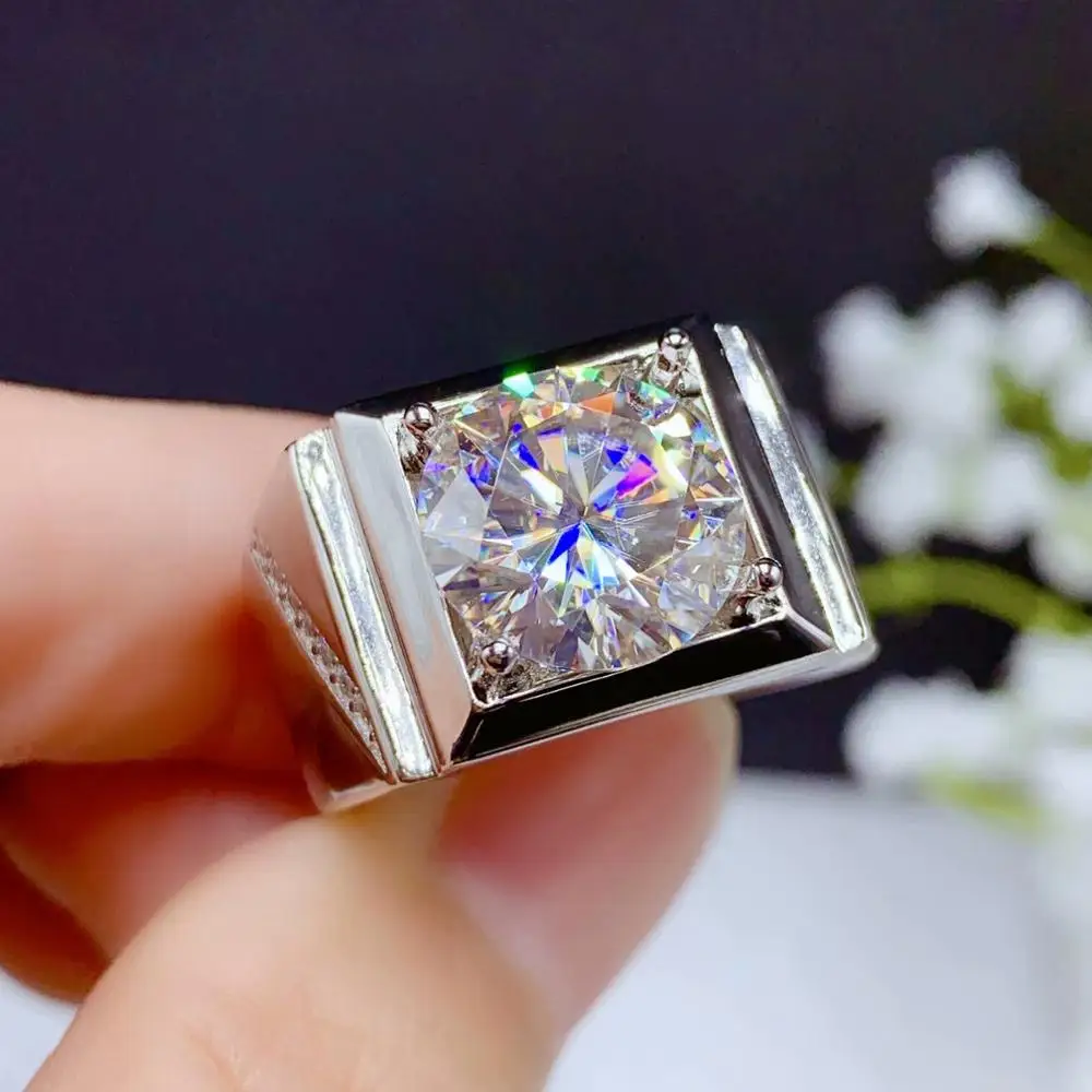 

Exquisite Sparkling 5ct Moisanite Ring for Men 925 Sterling Silver Birthday Gift Shiny Better Than Diamond Strong Power Luxury