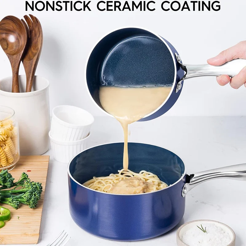MICHELANGELO Aluminium NICHT VERSTICKER PAN Sauce Pan Sets Hause Milch Topf mit Edelstahl Griff Kochen Suppe Topf Küchenutensilien