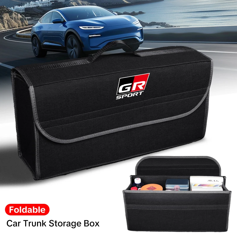

Storage Organizer Tool Car Storage Bag Car Trunk Organizer Soft Felt Storage Box For Toyota Crown GR Corolla YARIS L Auris C-HR