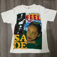 Vintage Sade Adu Print Graphic 100% Cotton T-Shirt WoMen Y2K Summer Short Sleeves Vintage Oversize Tshirt Streetwear Women Tops