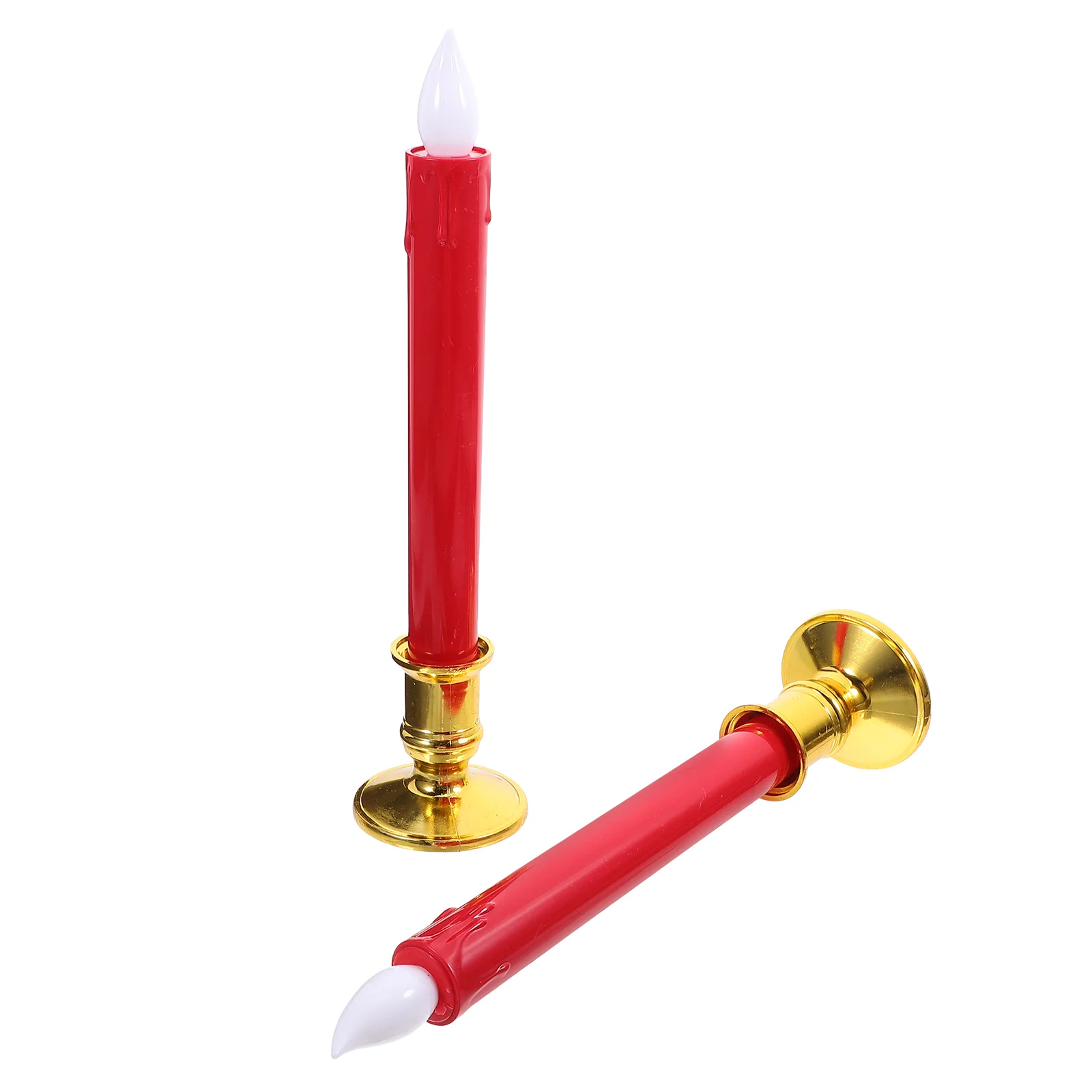 

4 Pcs Light Lanterns Candles Red Burning Decorative Flameless Lights LED