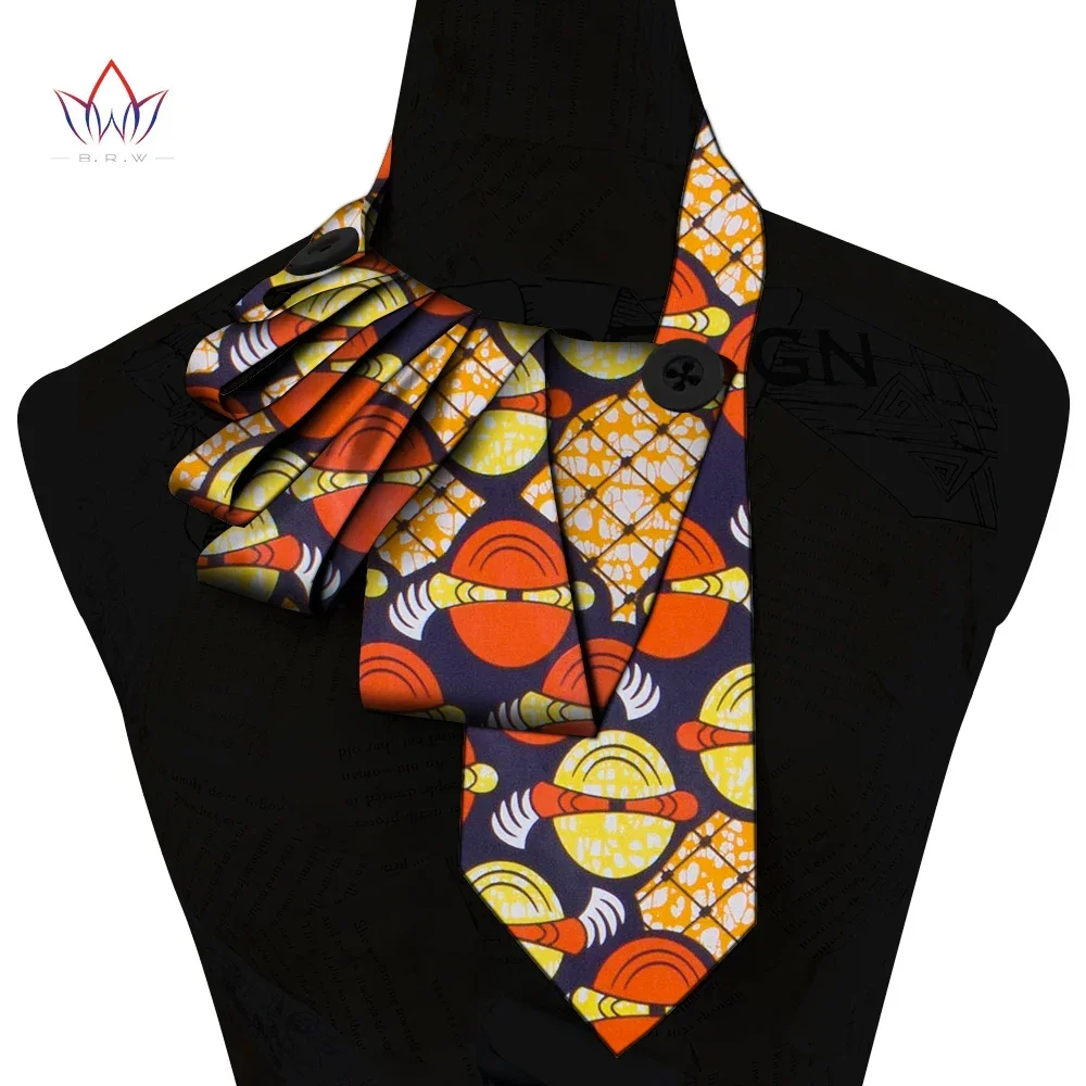 

Bintarealwax New Necklace Bazin Riche African Fabric Handmade Accessories False Collar Personalized Custom Gift WYb581