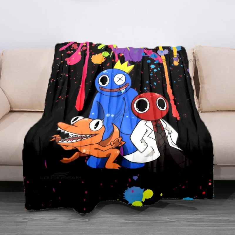 Popular Cartoon Rainbow Game Patterns Blanket Fashion Flannel Blanket Cosy Lazy Couch Cover Blanket Super Soft Sheet Mattresses