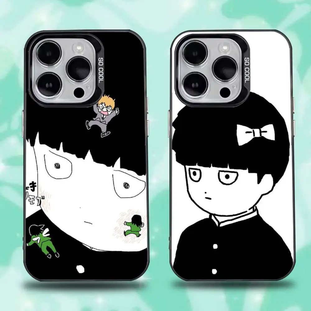 

Mob Psycho 100 Anime Phone Case For iPhone 16,15,14,13,12,11,Mini,Pro,E,SE4,XS,MAX Black Candy Matte Cover