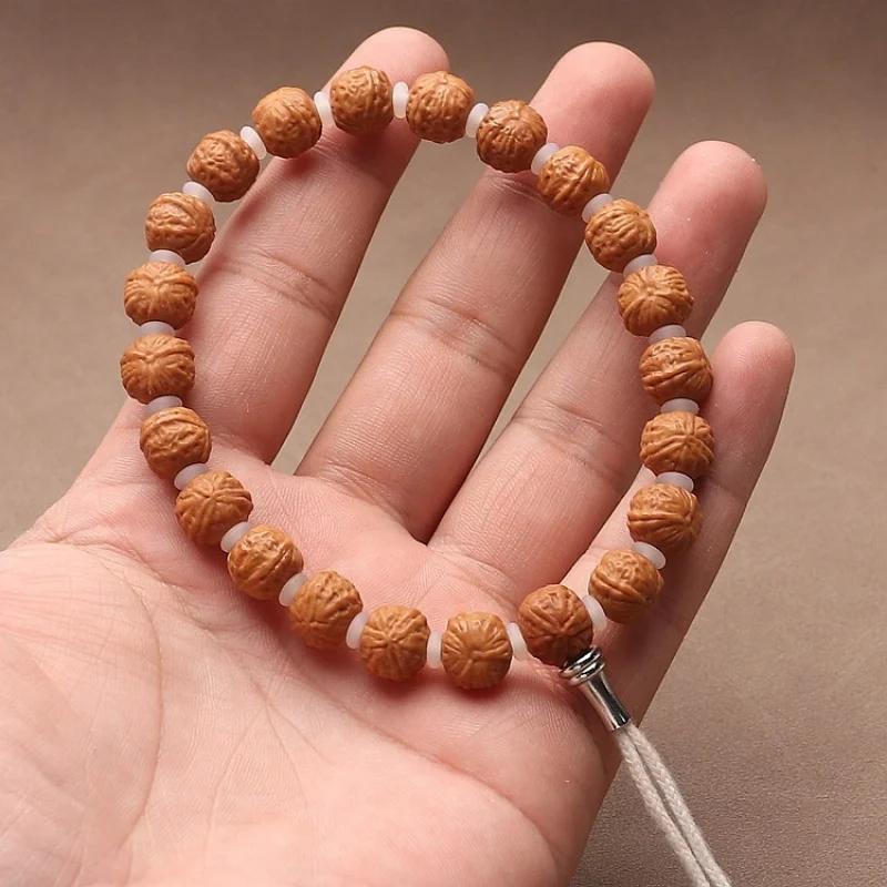 Houhou Bracelet With Walnut , Large Triangular Thick , Single-Loop Men'S Buddhist Prayer Beads, Hand-Held Piece Gi