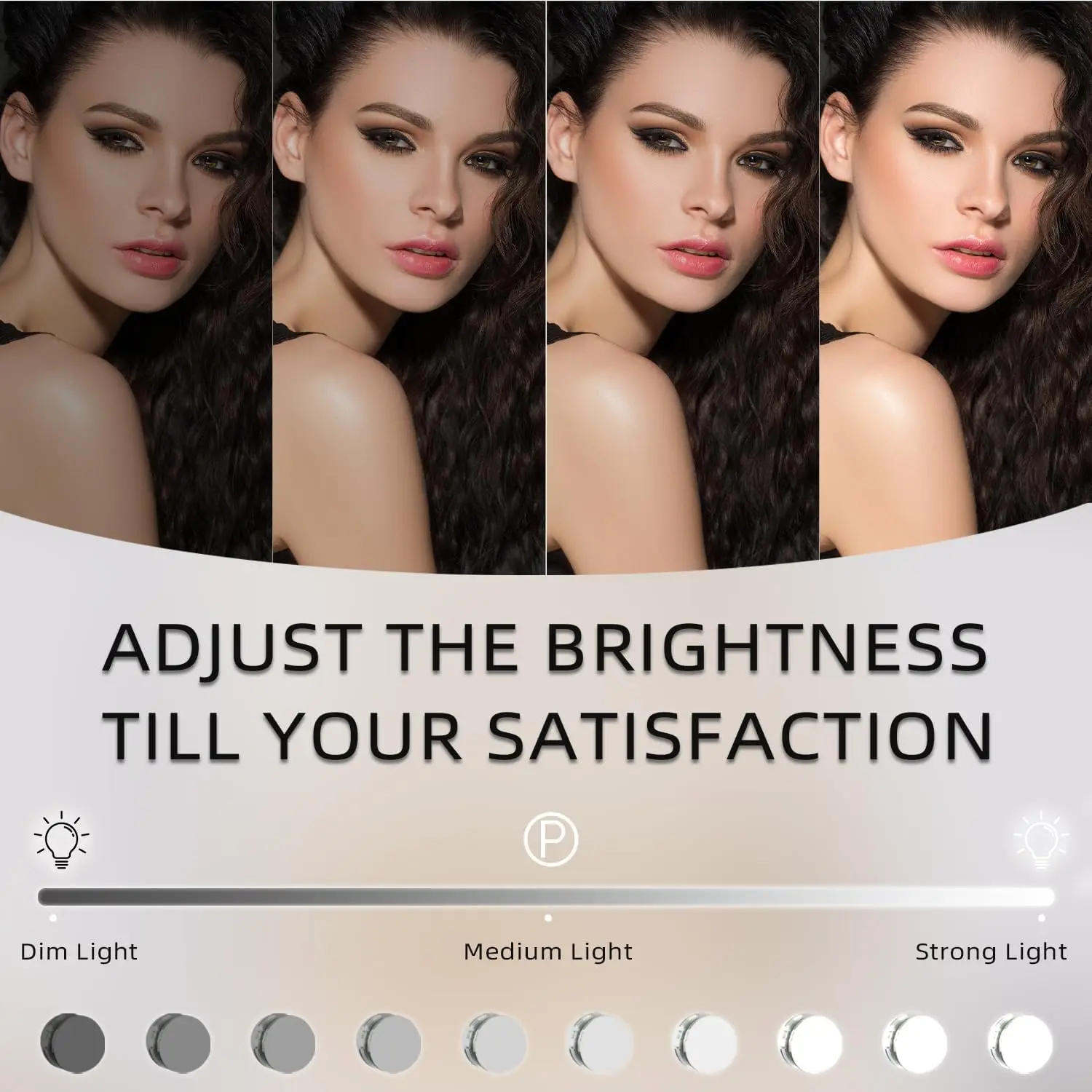 Specchio cosmetico con luci Specchio per trucco Hollywood con 12 lampadine a LED Illuminazione a 3 colori 360 ° Rotazione per spogliatoio e camera da letto