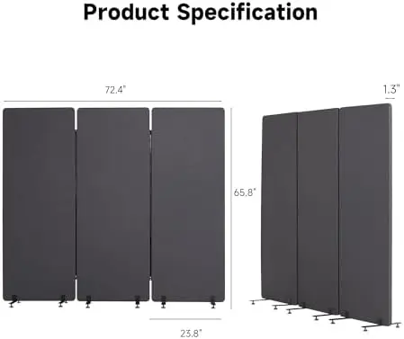 Freestanding Room Divider, 72.4