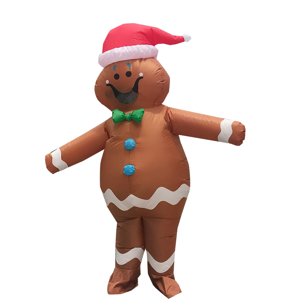 Christmas Gingerbread Man Inflatable Costume Funny Inflatable Suit for Christmas Party Cosplay Costumes Dress Suits