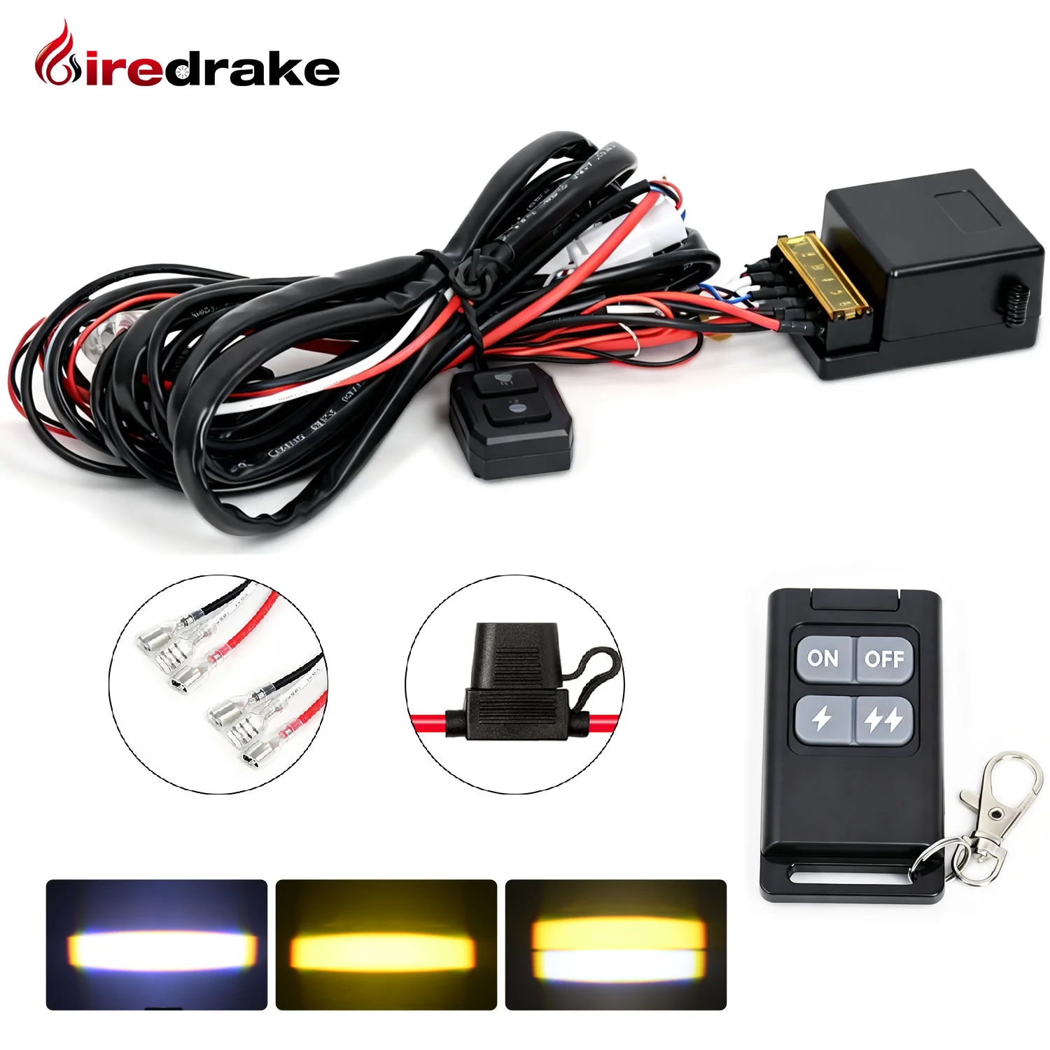 Auto 14.8FT Car grille lights Wiring Harness Kit   Fog Light on/Off Wiring Harness for Car Boat Truck 120W Cable Accessories