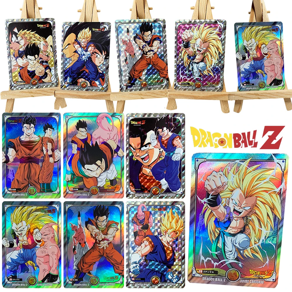 Dragon Ball Son Goku Rainbow ฟอยล์คอลเลกชันการ์ดวันหยุดของขวัญ DIY 9 ชิ้น/เซ็ตโฮมเมด Glitter การ์ดคริสต์มาสของขวัญ