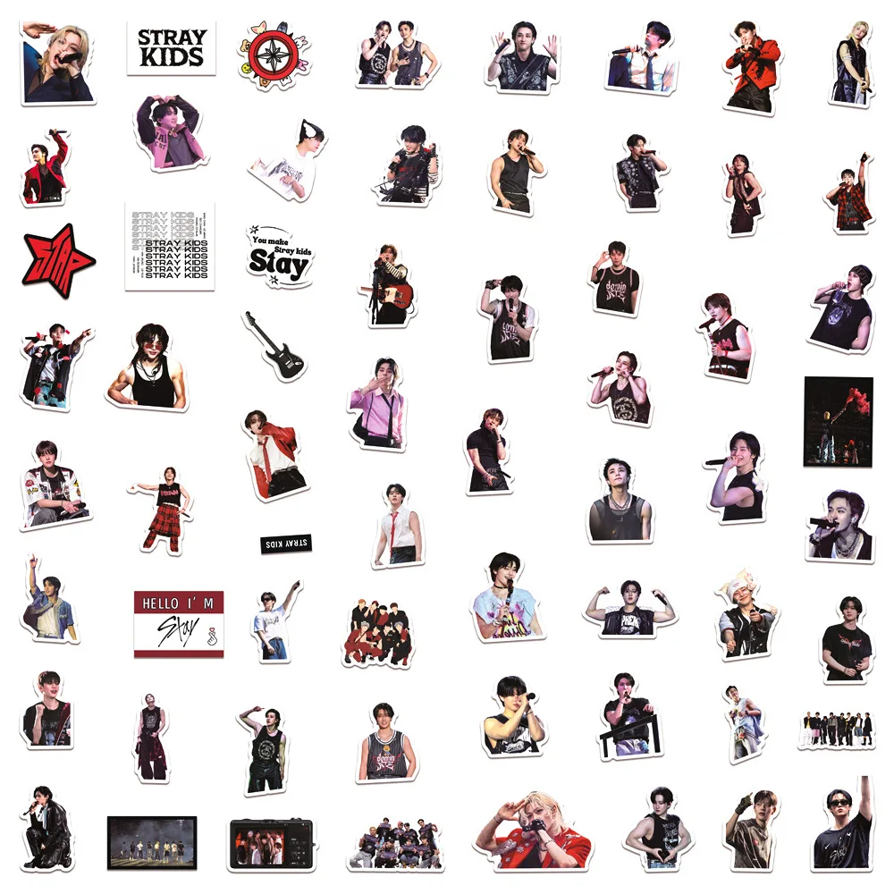 60 Stray Kids World Tour Misto Músculo Masculino SKZoo Notebook Adesivos À Prova D 'Água Copo de Água Decoração Estrela Circostante Adesivos