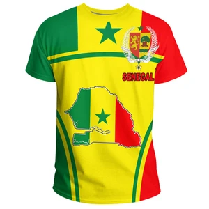 Senegal Herren Casual T -Shirt, lose Spitzen mit runden Kragen, männlichem Extragrand t -Shirts, senegalesische Flagge, kurzfristig T -Shirt, Kleidung, 2021 10 Hauptverkäufe Senegal -Shirt - №5
