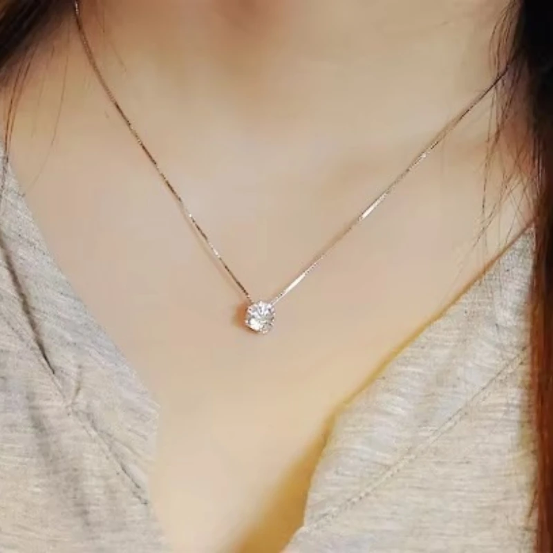 925 Sterling Silver Single drill zircon Necklaces & Pendants For Women Fashion Lady Festival Gift Sterling-silver-jewelry