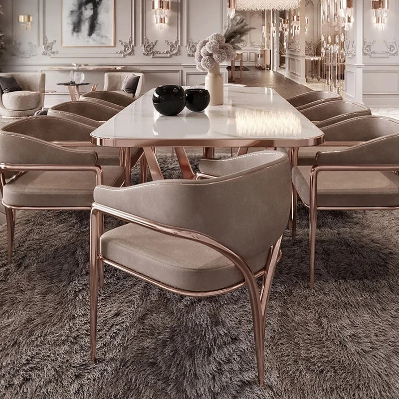 Marble Top Italian Modern Design Luxury Dining Table Set Dining Room Furniture