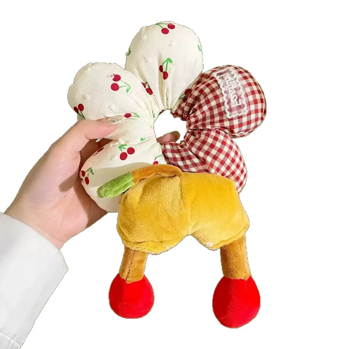 Disney Mickey Butt Nuovi fiori Intestino crasso Capelli rotondi Autunno e inverno da donna Creativo Toro Fascia per capelli Corda a pois