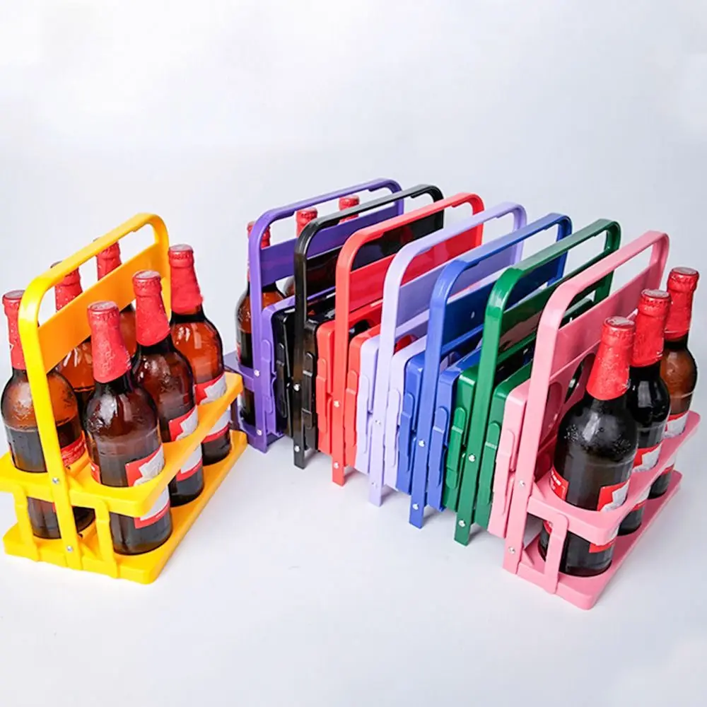 1Pcs 6 Hole Beer Bottle Carrier Cup Foldable Reusable Holder Durable Cup Organizer Bar Beverage Display Wine Rack