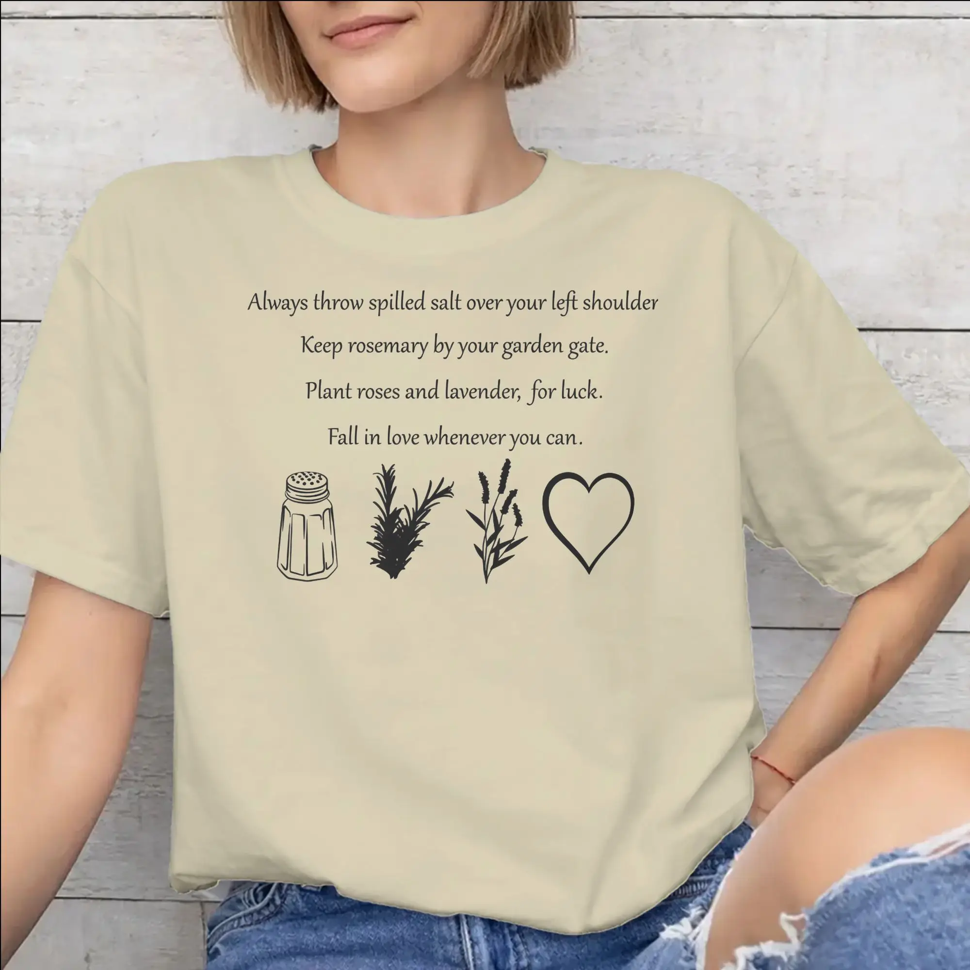 Mens Womens Practical Magic Witchcraft Folk Magic Superstition Garden Witch Love Spell Shirt 100% Cotton Printed T-Shirt