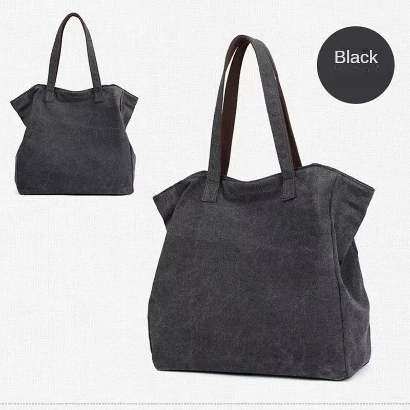 2024 New Versatile Casual Simple Handbag Commuter Large Capacity Fashion Canvas One Shoulder Tote Bag